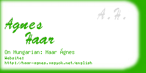 agnes haar business card